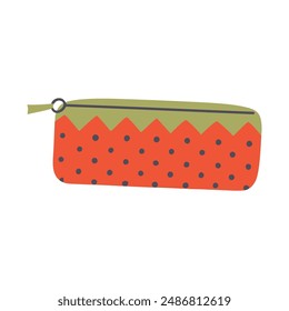 Pencil case flat icon isolated on white background. Vector illustration.