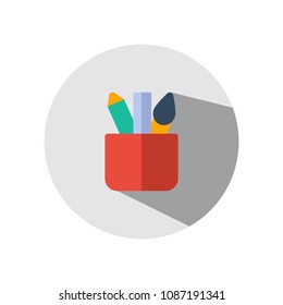 Pencil Case Flat Icon Vector EPS
