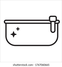 pencil case flat outline icon