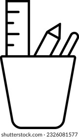 Pencil case geometry box pencil pencil box pencil holder Outline