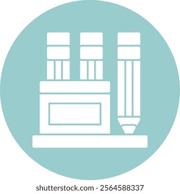 Pencil Case Glyph Circle Vector Icon Design