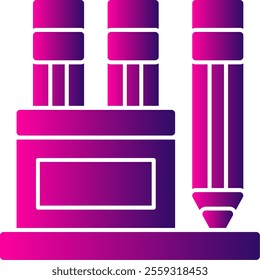 Pencil Case Glyph Gradient Vector Icon Design