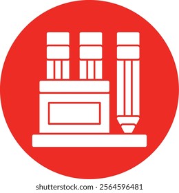 Pencil Case Glyph Multi Circle Vector Icon Design