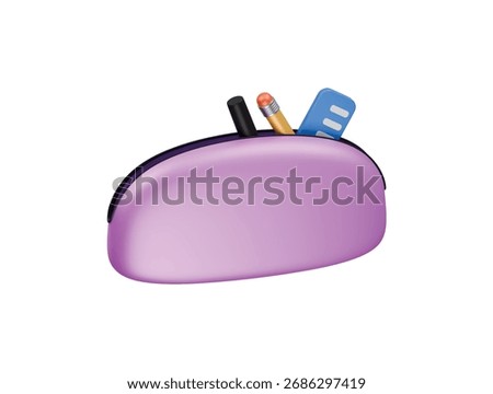 pencil case icon 3d illustration render