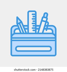 Pencil Case Icon In Blue Style, Use For Website Mobile App Presentation