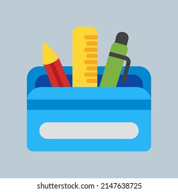 Pencil Case Icon In Flat Style, Use For Website Mobile App Presentation