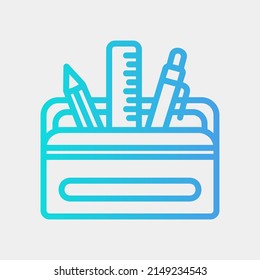 Pencil Case Icon In Gradient Style, Use For Website Mobile App Presentation