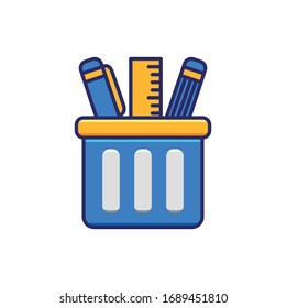 Pencil case icon. Graphic element illustration with different style on white background. Vector Illustration. 