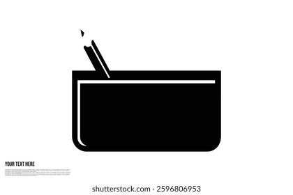 Pencil case icon isolated on white background, flat design. Vector illustration.