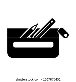 pencil case icon isolated sign symbol vector illustration - high quality black style vector icons
