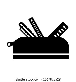 pencil case icon isolated sign symbol vector illustration - high quality black style vector icons
