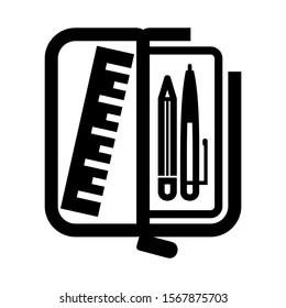 pencil case icon isolated sign symbol vector illustration - high quality black style vector icons
