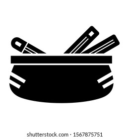 pencil case icon isolated sign symbol vector illustration - high quality black style vector icons
