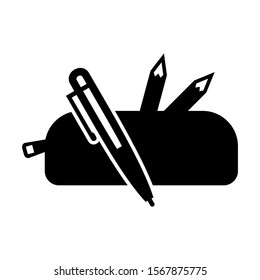 pencil case icon isolated sign symbol vector illustration - high quality black style vector icons
