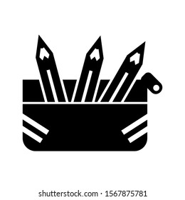 pencil case icon isolated sign symbol vector illustration - high quality black style vector icons
