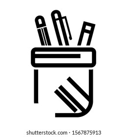 pencil case icon isolated sign symbol vector illustration - high quality black style vector icons
