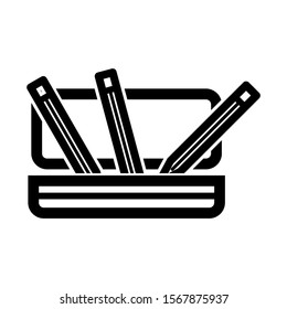 pencil case icon isolated sign symbol vector illustration - high quality black style vector icons
