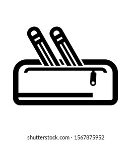 pencil case icon isolated sign symbol vector illustration - high quality black style vector icons
