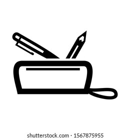 pencil case icon isolated sign symbol vector illustration - high quality black style vector icons
