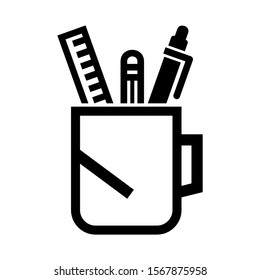 pencil case icon isolated sign symbol vector illustration - high quality black style vector icons
