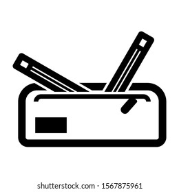 pencil case icon isolated sign symbol vector illustration - high quality black style vector icons
