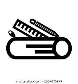pencil case icon isolated sign symbol vector illustration - high quality black style vector icons
