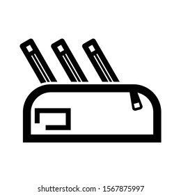 pencil case icon isolated sign symbol vector illustration - high quality black style vector icons
