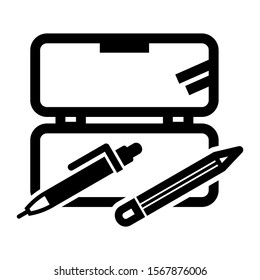 pencil case icon isolated sign symbol vector illustration - high quality black style vector icons
