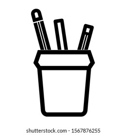 pencil case icon isolated sign symbol vector illustration - high quality black style vector icons
