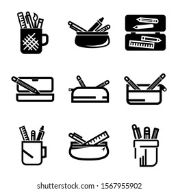 pencil case icon isolated sign symbol vector illustration - Collection of high quality black style vector icons
