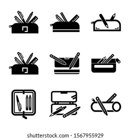 pencil case icon isolated sign symbol vector illustration - Collection of high quality black style vector icons
