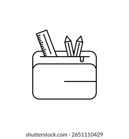 ícone de lápis caso isolado sinal símbolo vetor, plano preto estilo moda ilustração para web e app.eps
