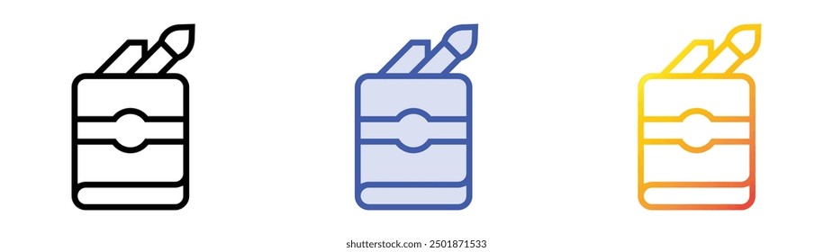 pencil case icon. Linear, Blue Fill and Gradient Style Design Isolated On White Background