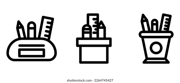 pencil case icon or logo isolated sign symbol vector illustration - high quality black style vector icons
