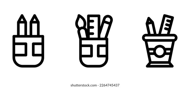 icono de caso de lápiz o logotipo símbolo de signo aislado ilustración vectorial - iconos vectoriales de estilo negro de alta calidad
