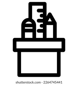 icono de caso de lápiz o logotipo símbolo de signo aislado ilustración vectorial - iconos vectoriales de estilo negro de alta calidad
