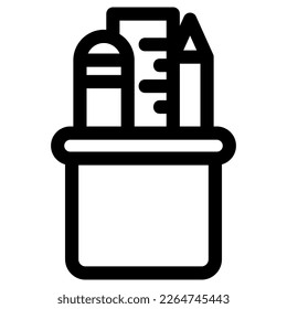 pencil case icon or logo isolated sign symbol vector illustration - high quality black style vector icons
