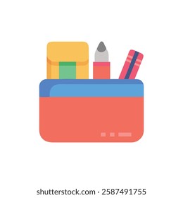 Pencil Case Icon for School Supplies