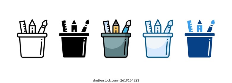 Pencil Case Icon Set Multiple Style Collection