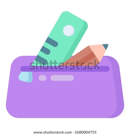 Pencil Case icon symbol. Vector illustration.