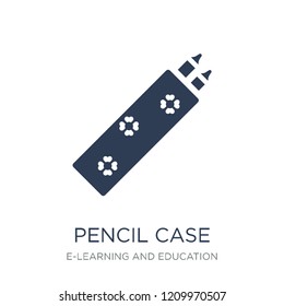 Pencil case icon. Trendy flat vector Pencil case icon on white background from E-learning and education collection, vector illustration can be use for web and mobile, eps10