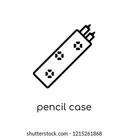 Pencil case icon. Trendy modern flat linear vector Pencil case icon on white background from thin line E-learning and education collection, editable outline stroke vector illustration