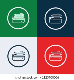 Pencil case icon vector