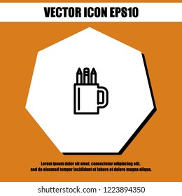 Pencil case icon vector