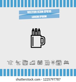 Pencil case icon vector