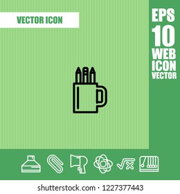Pencil case icon vector