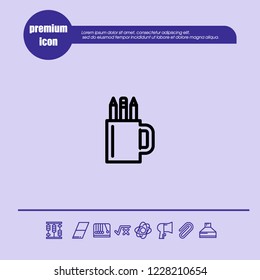 Pencil case icon vector