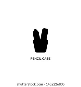 pencil case icon vector black design