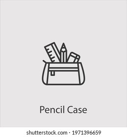 pencil case icon vector icon.Editable stroke.linear style sign for use web design and mobile apps,logo.Symbol illustration.Pixel vector graphics - Vector