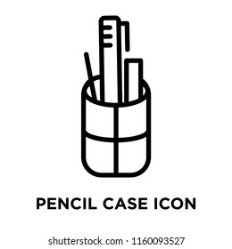 Pencil case icon vector isolated on white background, Pencil case transparent sign , line and outline elements in linear style